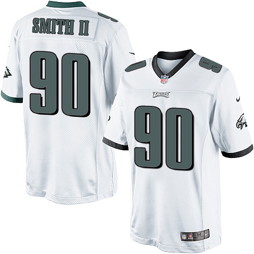 Men's Limited Marcus Smith II Nike Jersey White Road - #90 NFL Philadelphia Eagles